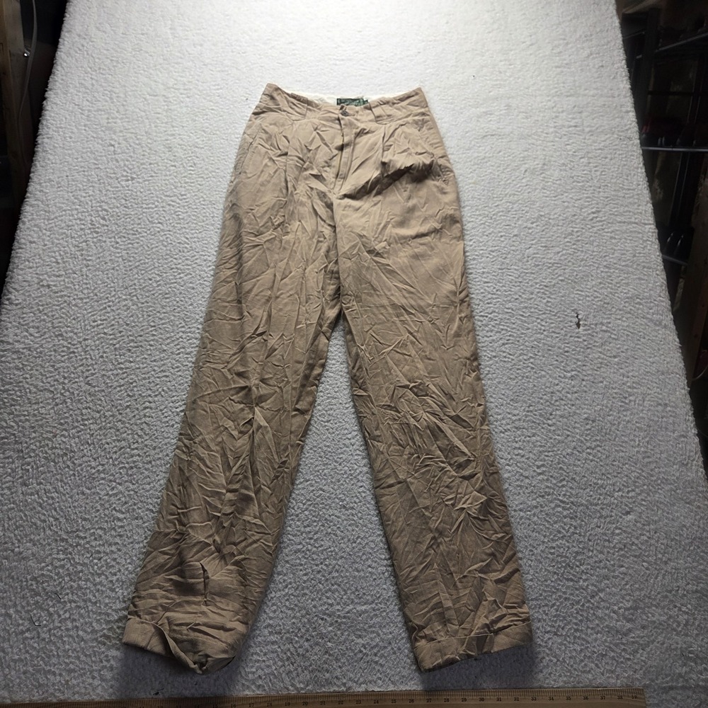 Vintage Ralph Lauren Country Pants Womens 6 Beige Twill Chino Pockets Casual